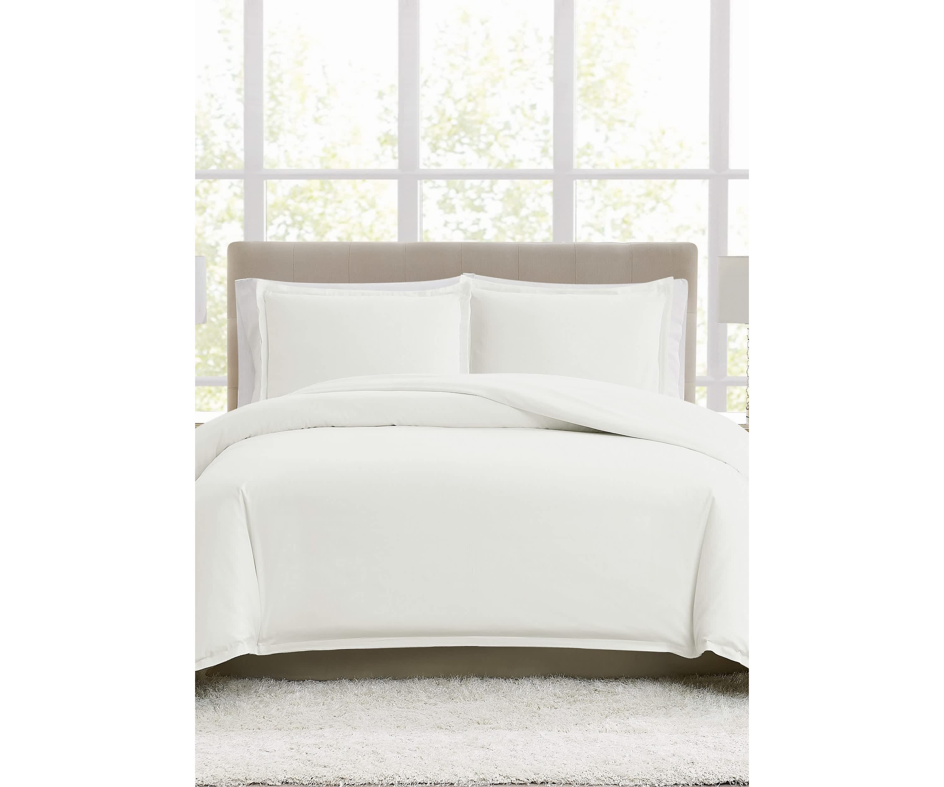 Borghese Roma 400TC Percale Cotton Khaki King 3 Piece Duvet Set