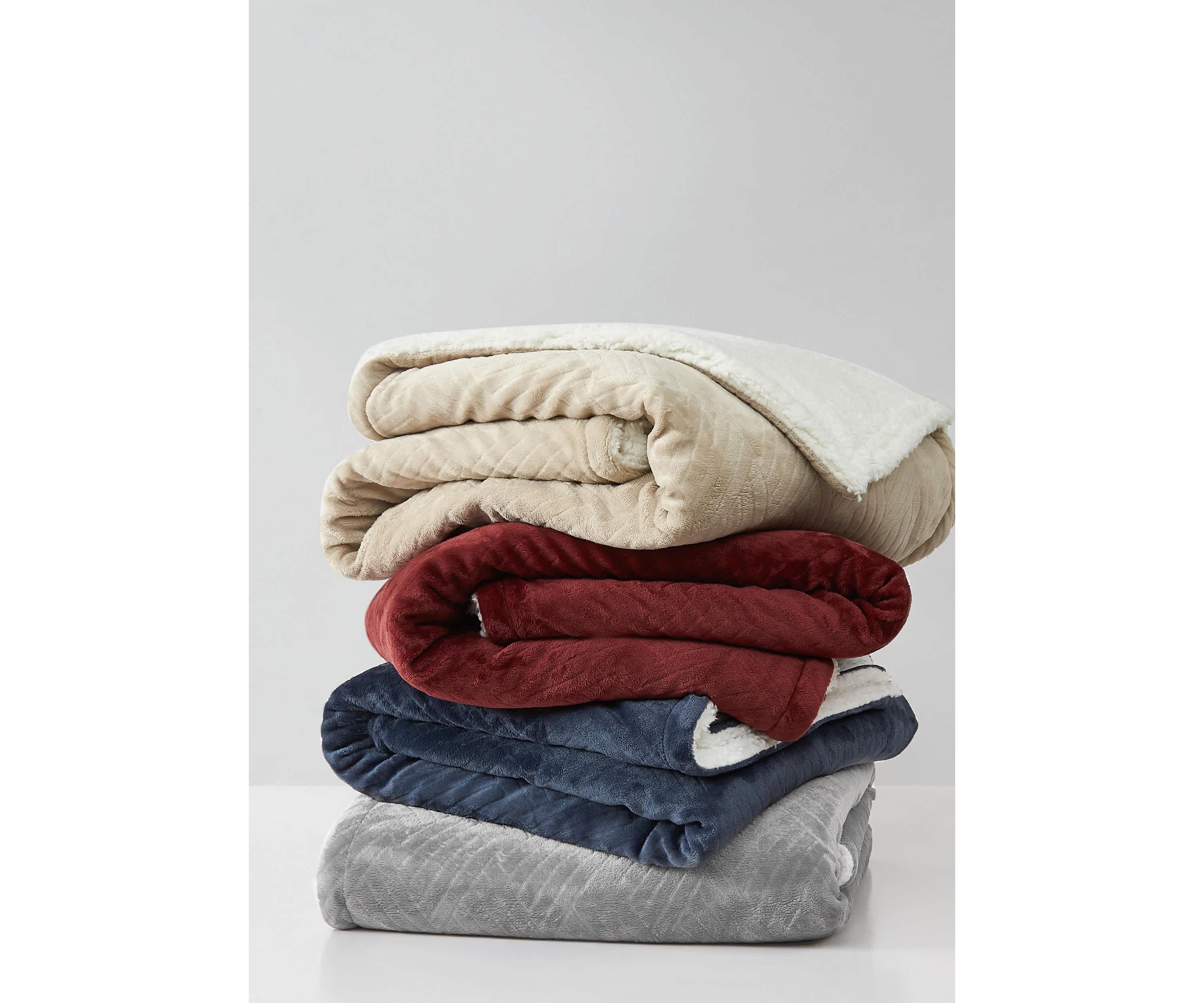 Truly Soft Basket Carved Faux Fur Grey King Blanket