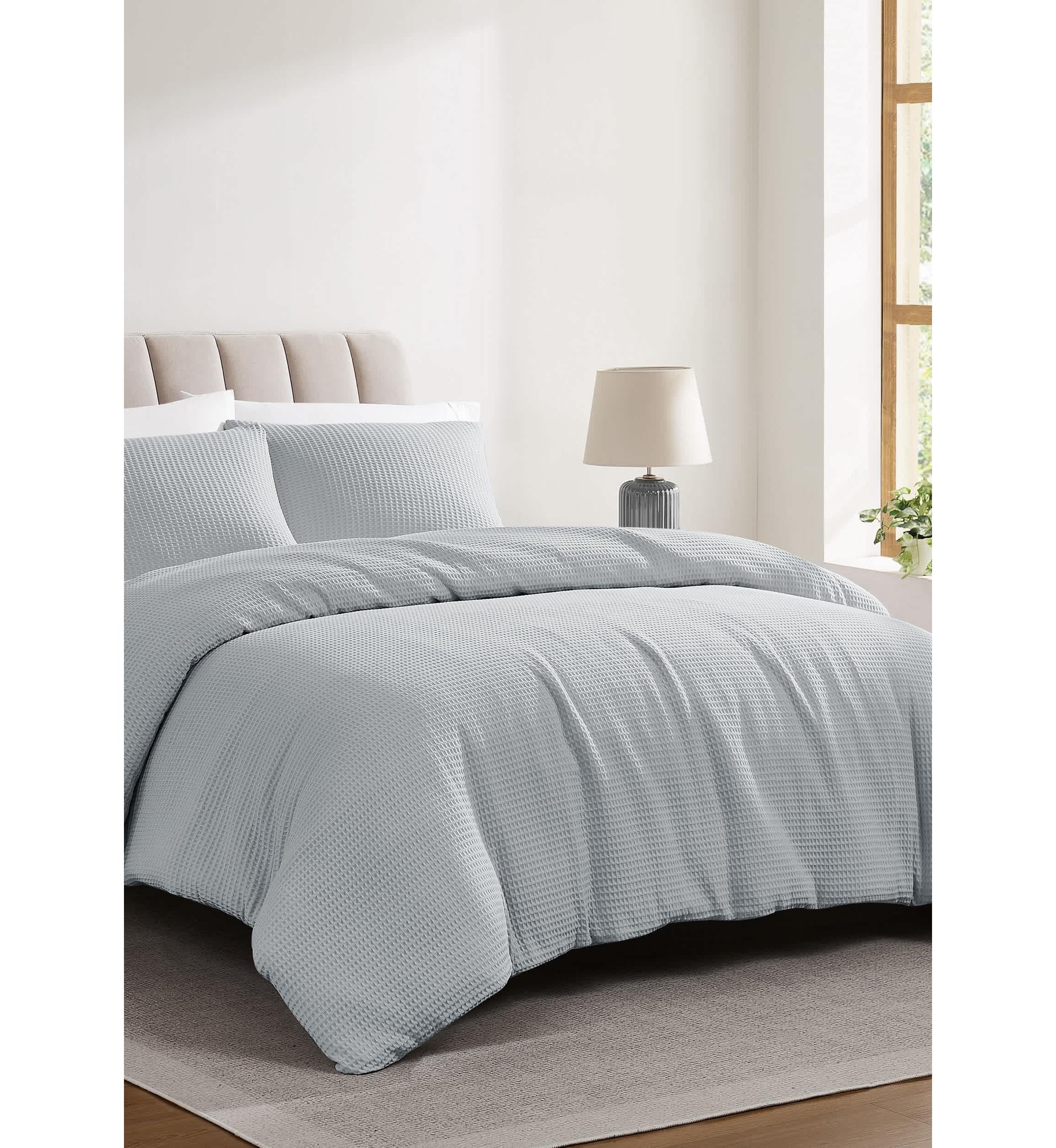 Cannon Heritage Cotton Waffle Khaki 3 Piece Full/Queen Duvet Set