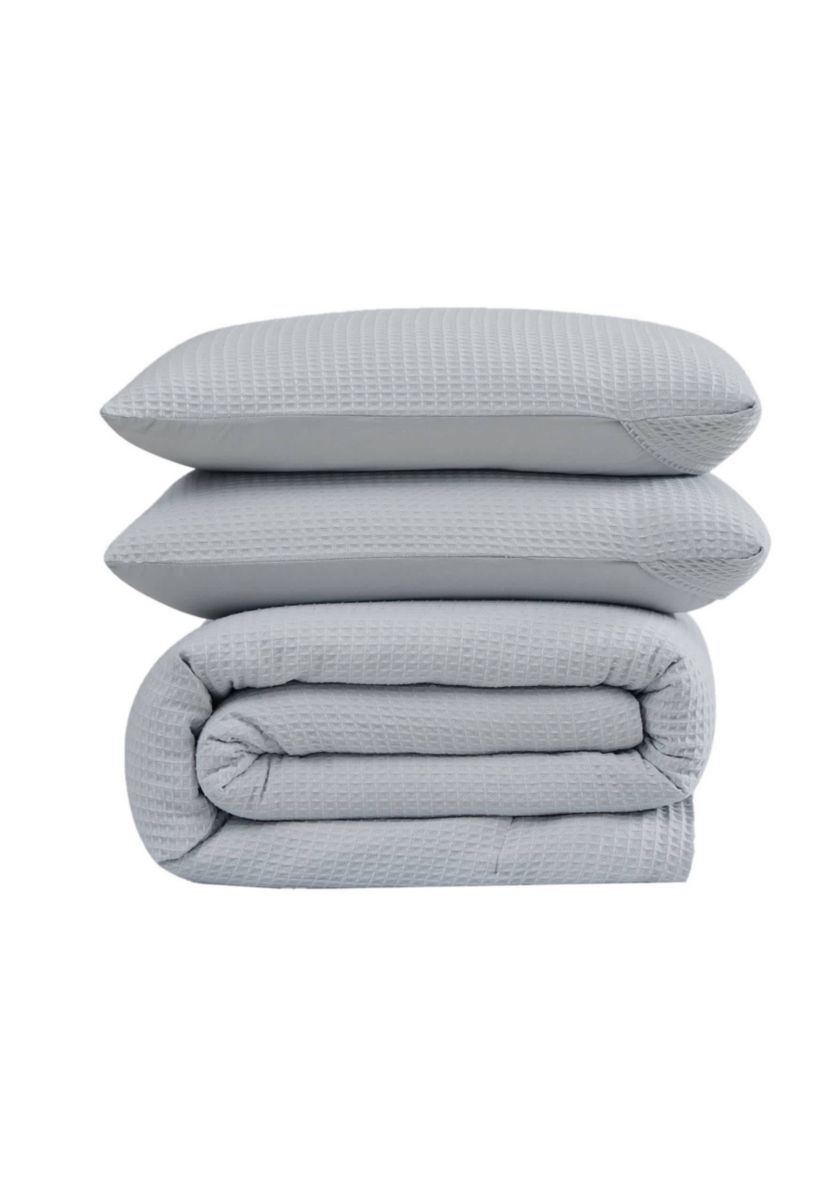 Cannon Heritage Cotton Waffle Khaki 3 Piece Full/Queen Duvet Set