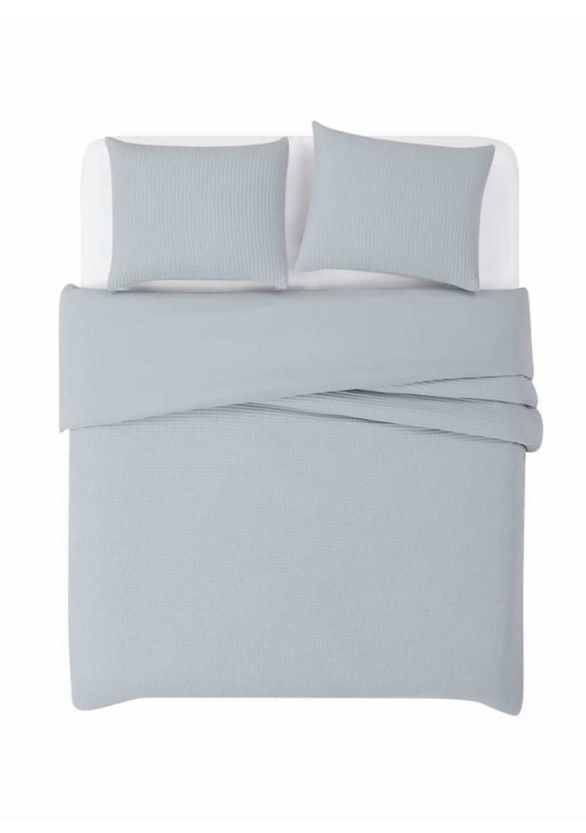 Cannon Heritage Cotton Waffle Khaki 3 Piece Full/Queen Duvet Set