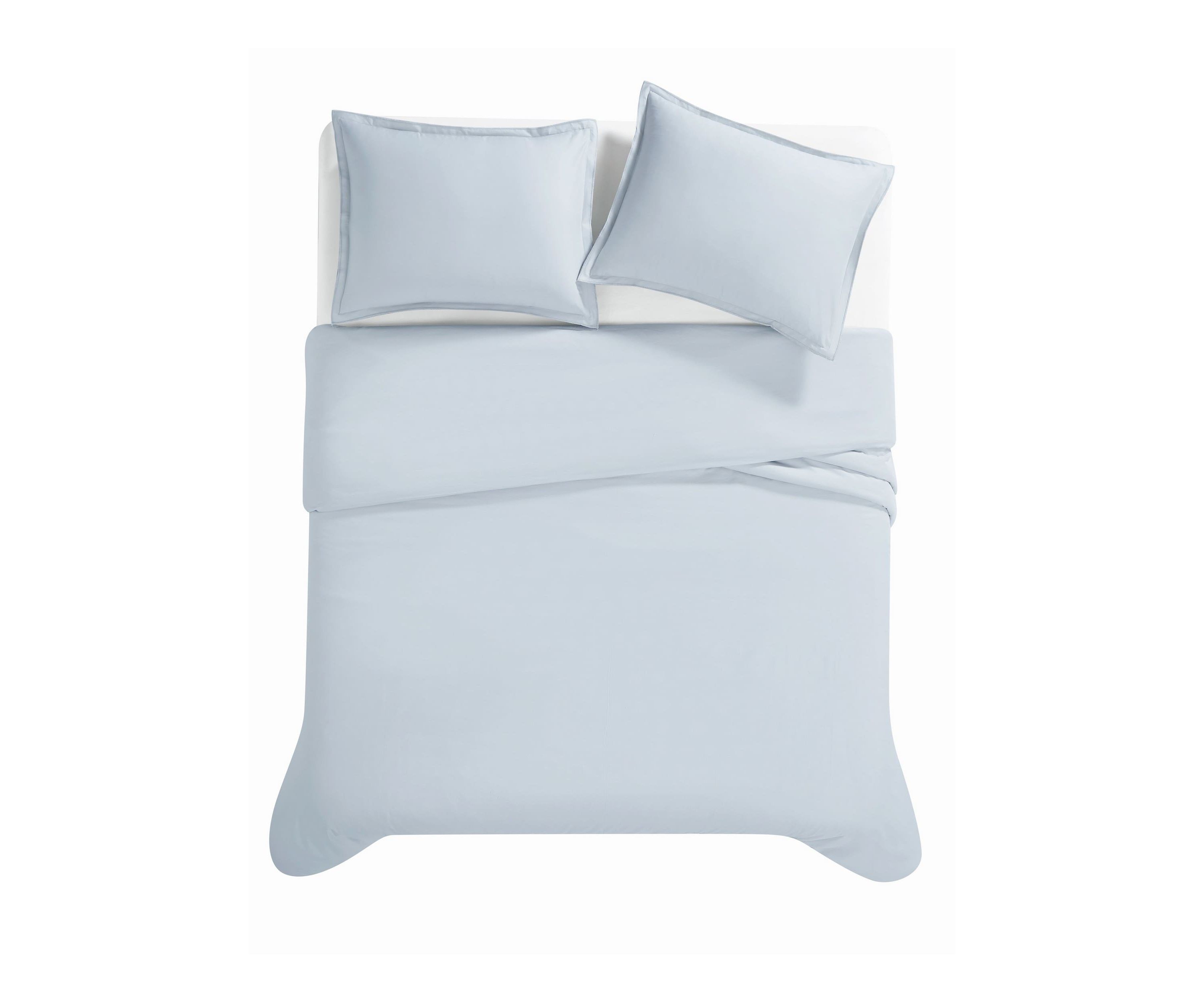 Vince Camuto 400TC Percale Light Blue King 3 Piece Duvet Set
