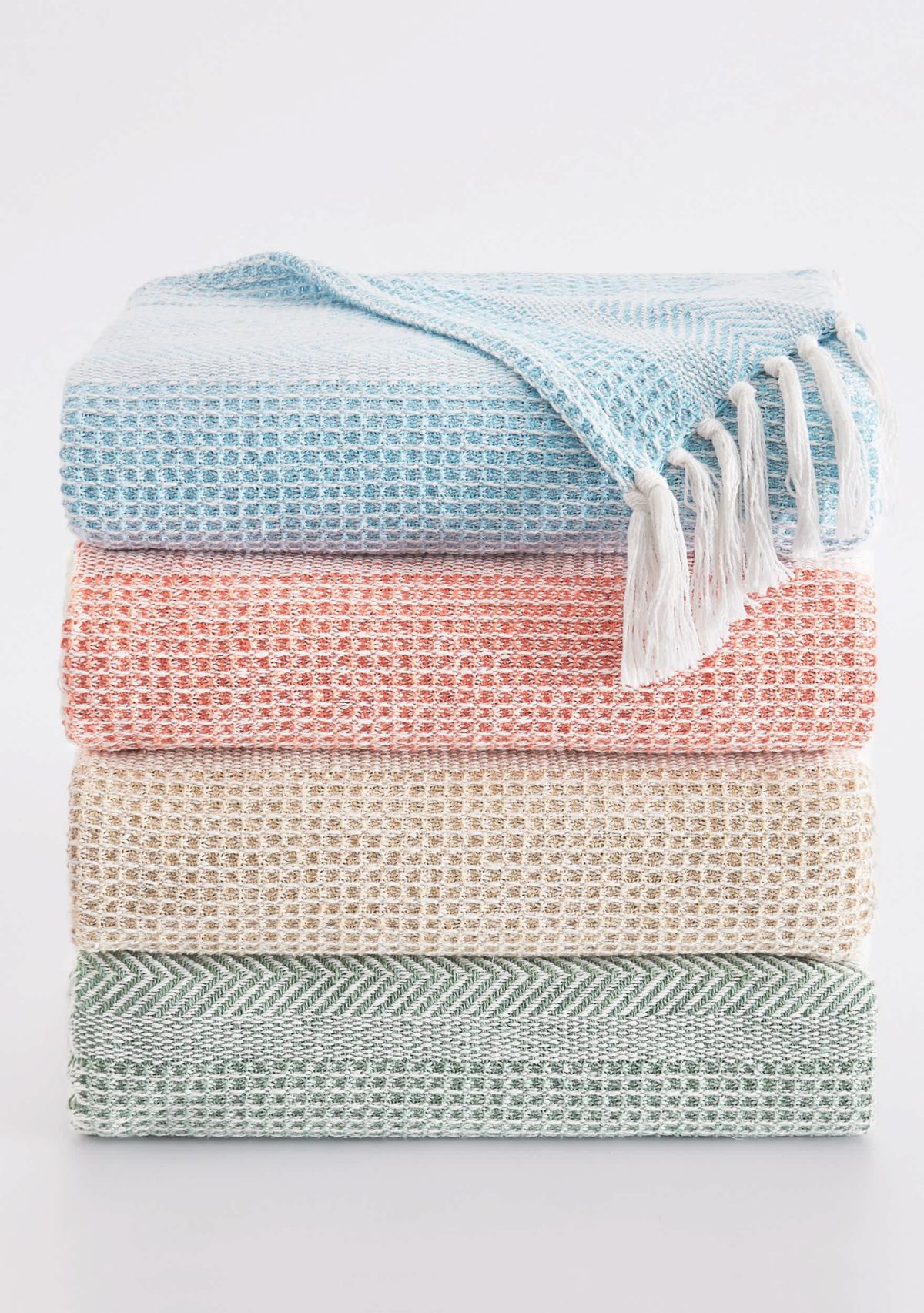 Oceanfront Resort Textured Stripe Green 50x60 Throw