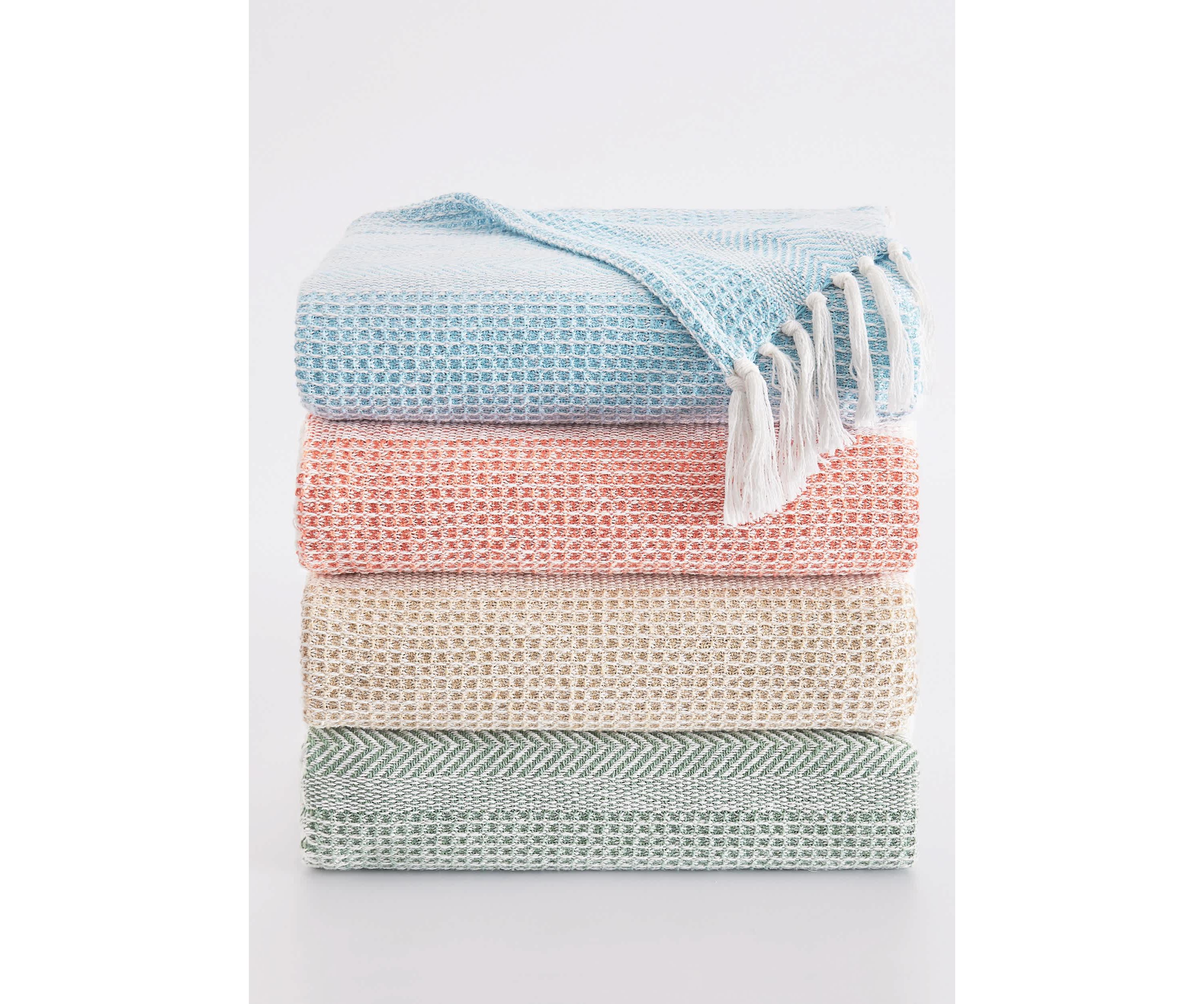 Oceanfront Resort Textured Stripe Green 50x60 Throw
