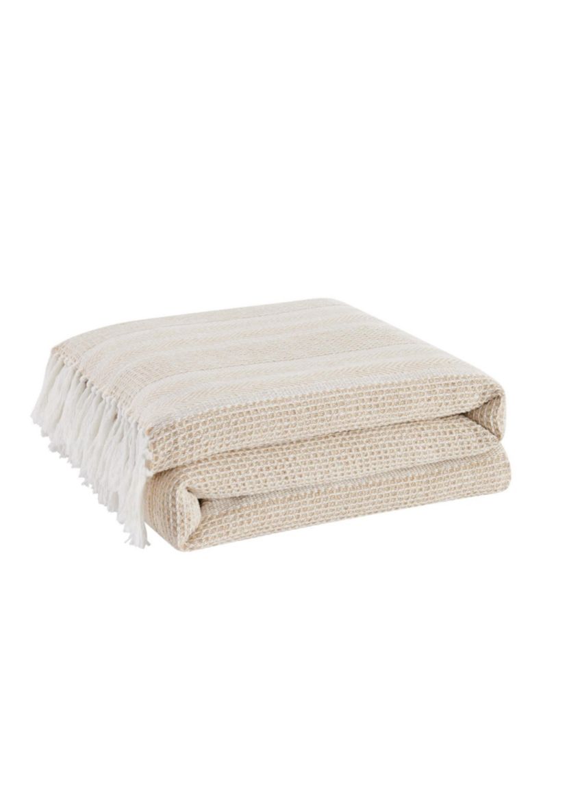 Oceanfront Resort Textured Stripe Green 50x60 Throw