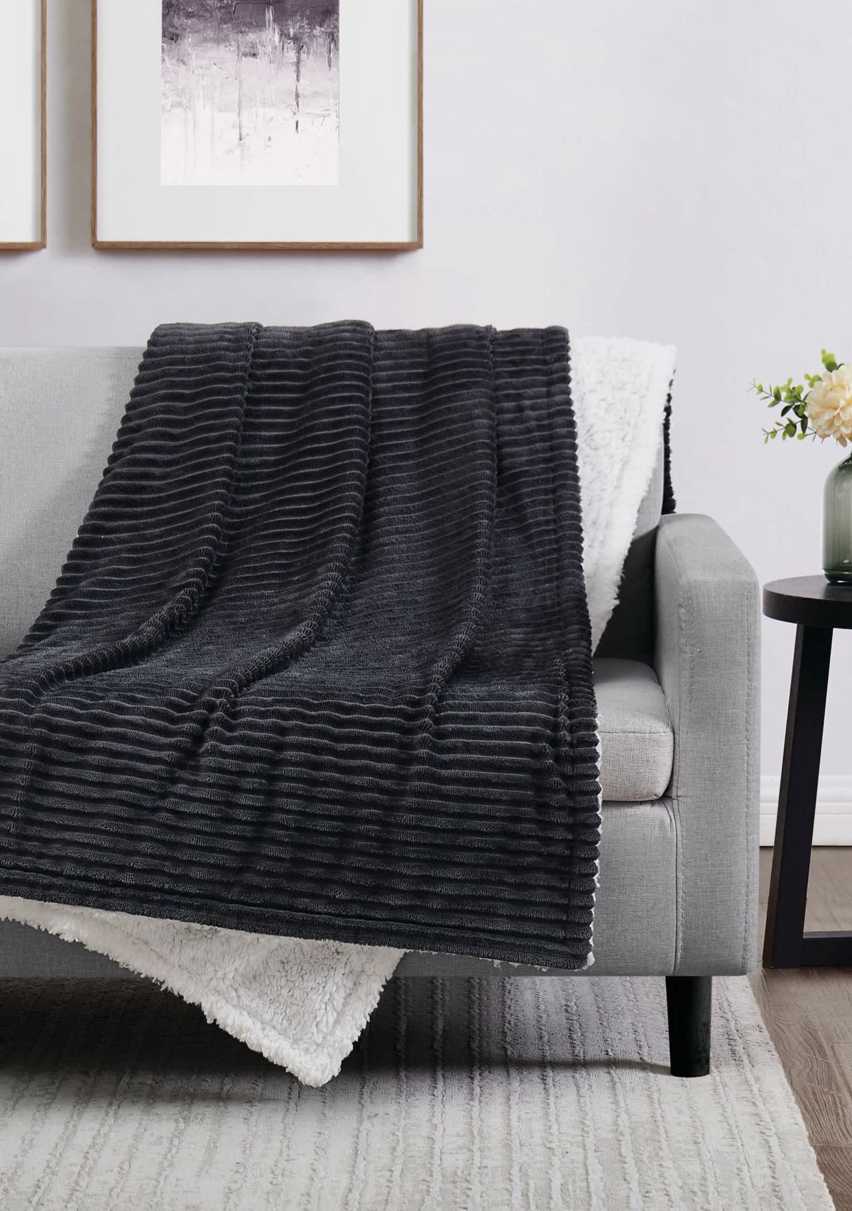 London Fog Corduroy Grey 50x70 Throw