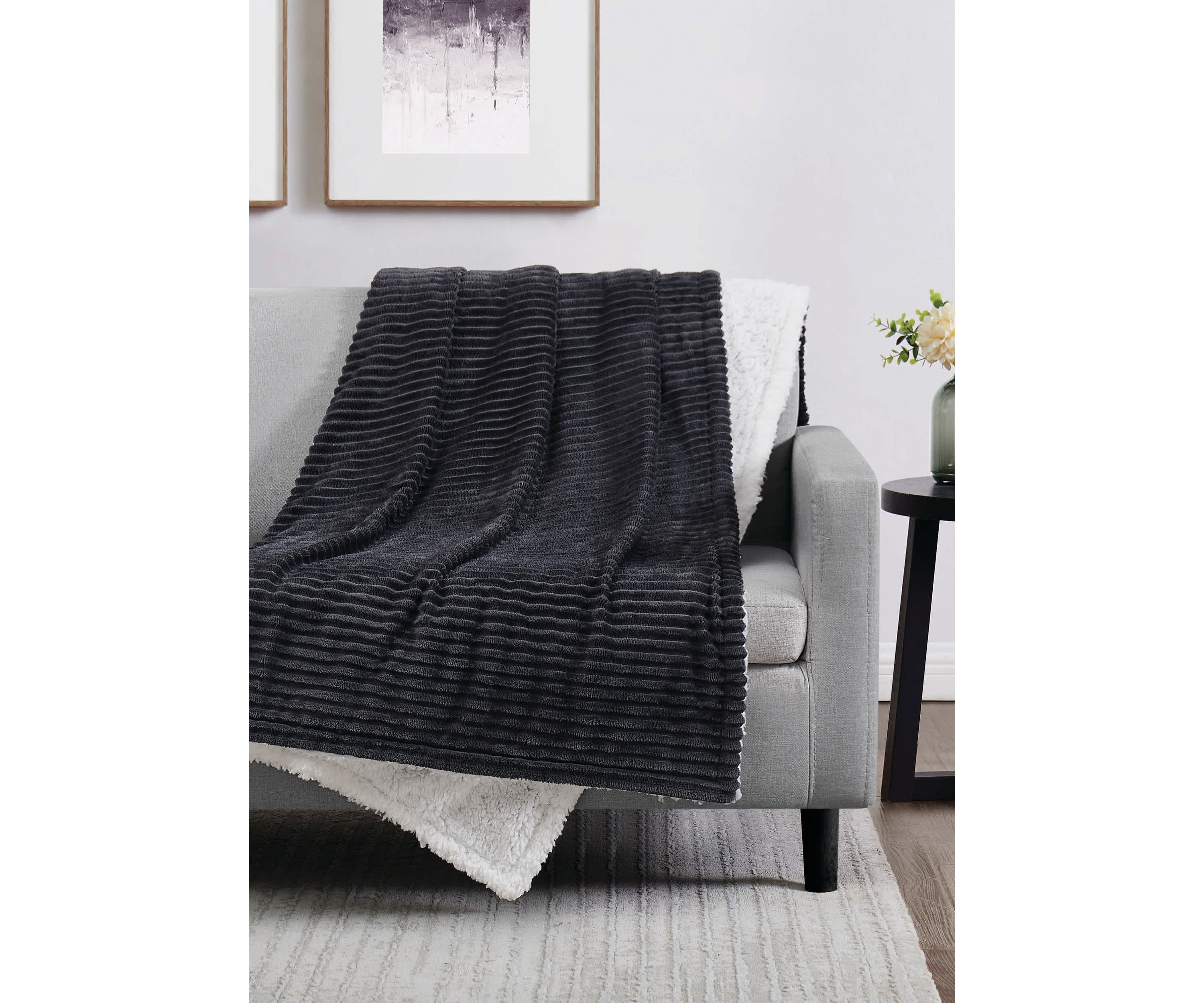 London Fog Corduroy Grey 50x70 Throw