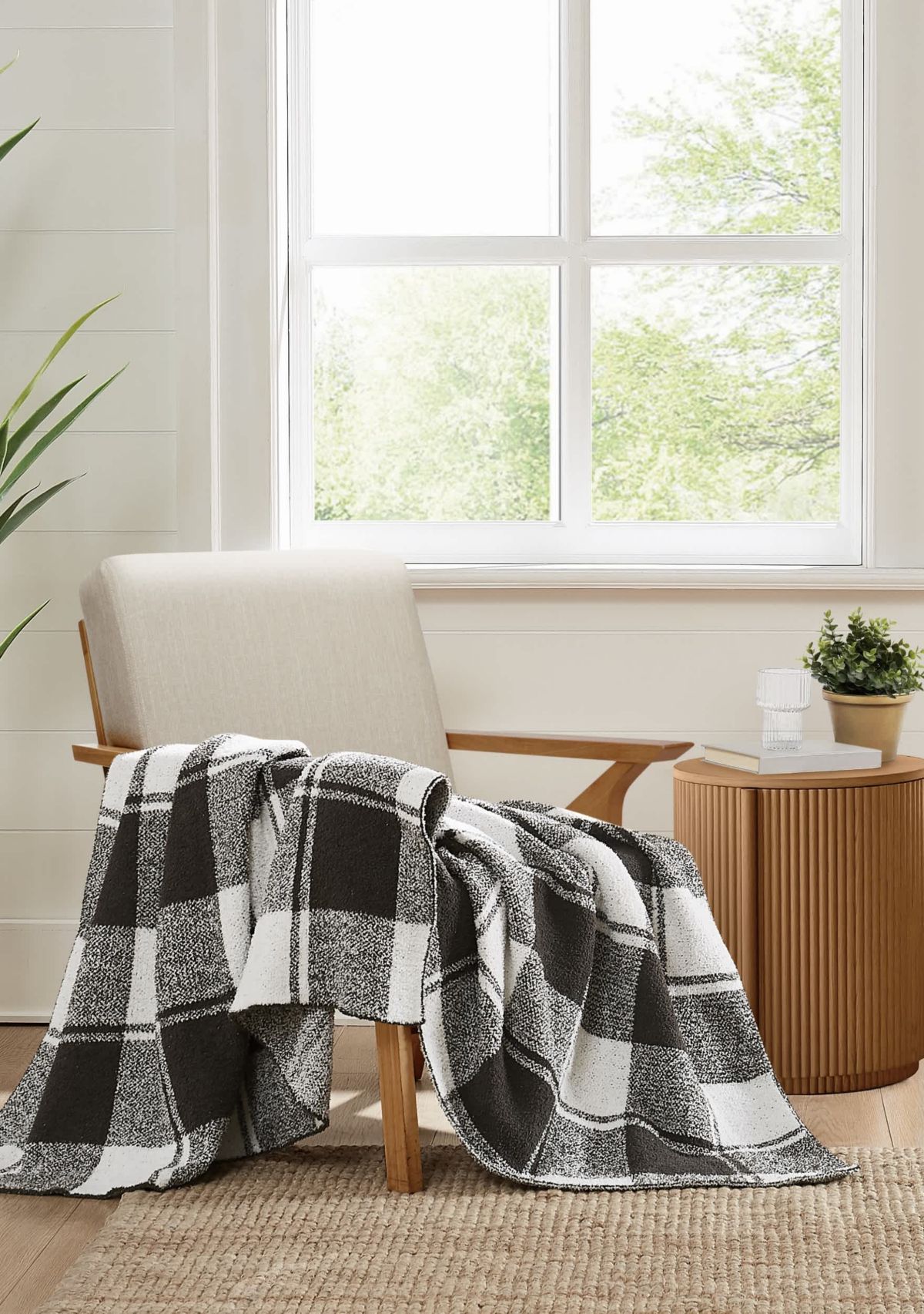 Brooklyn Loom Dusted Plaid Green 50x70 Throw