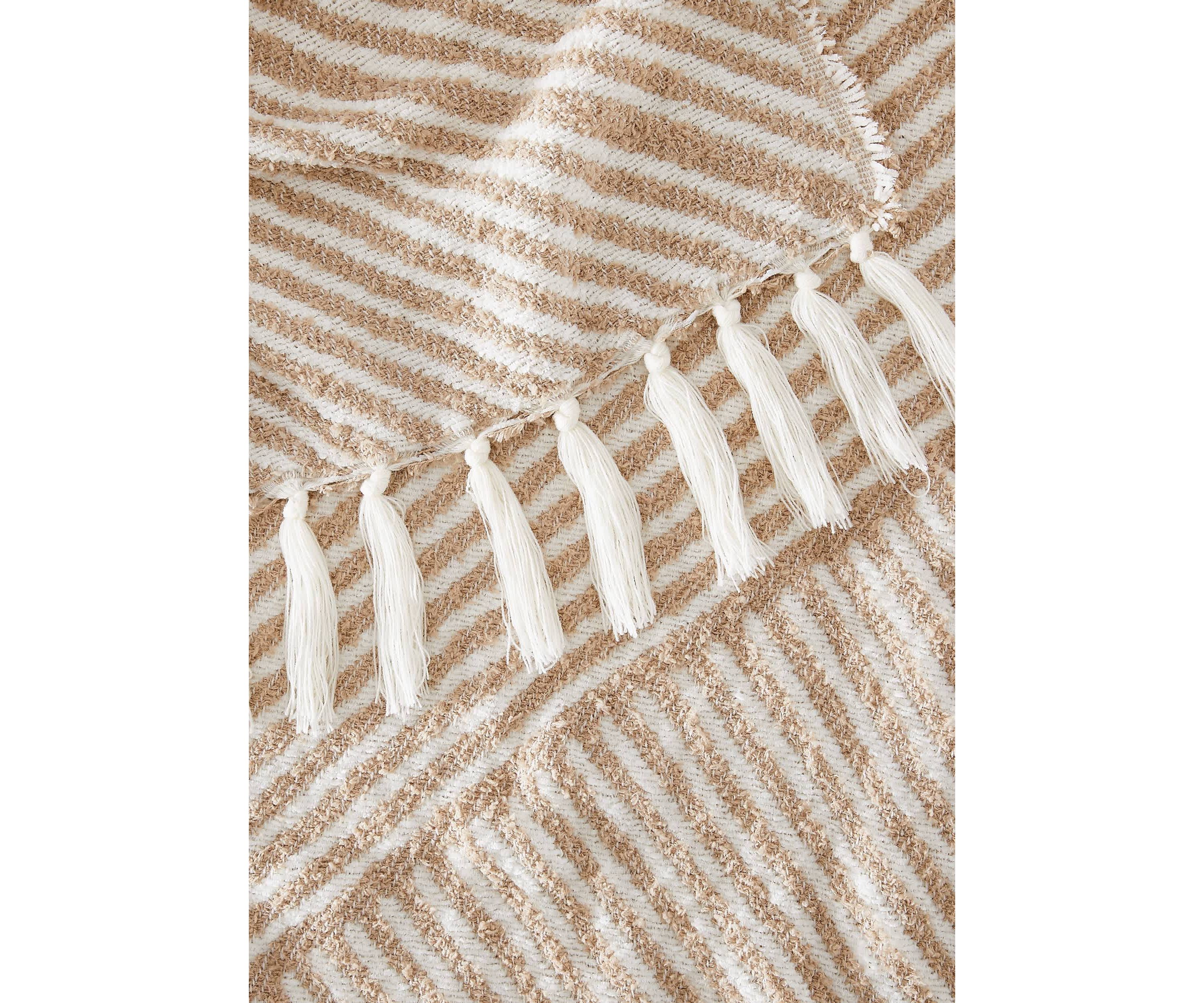 Brooklyn Loom Diagonal Chenille Stripe Blue 50x70 Throw