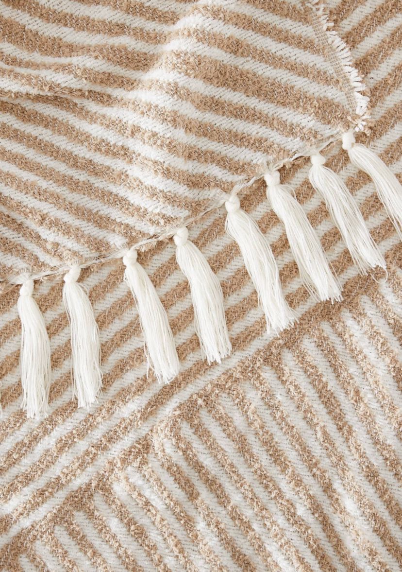 Brooklyn Loom Diagonal Chenille Stripe Blue 50x70 Throw