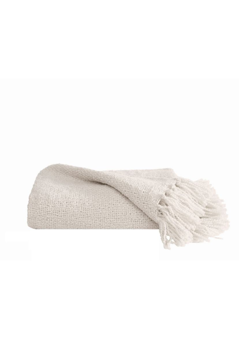 Brooklyn Loom Chunky Boucle Textured Microfiber  50x70 Throw Blanket in Tan