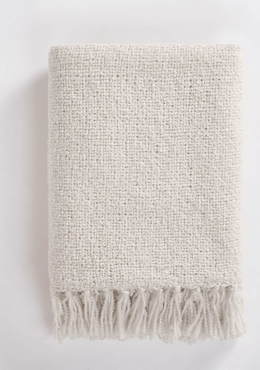 Brooklyn Loom Chunky Boucle Textured Microfiber  50x70 Throw Blanket in Tan