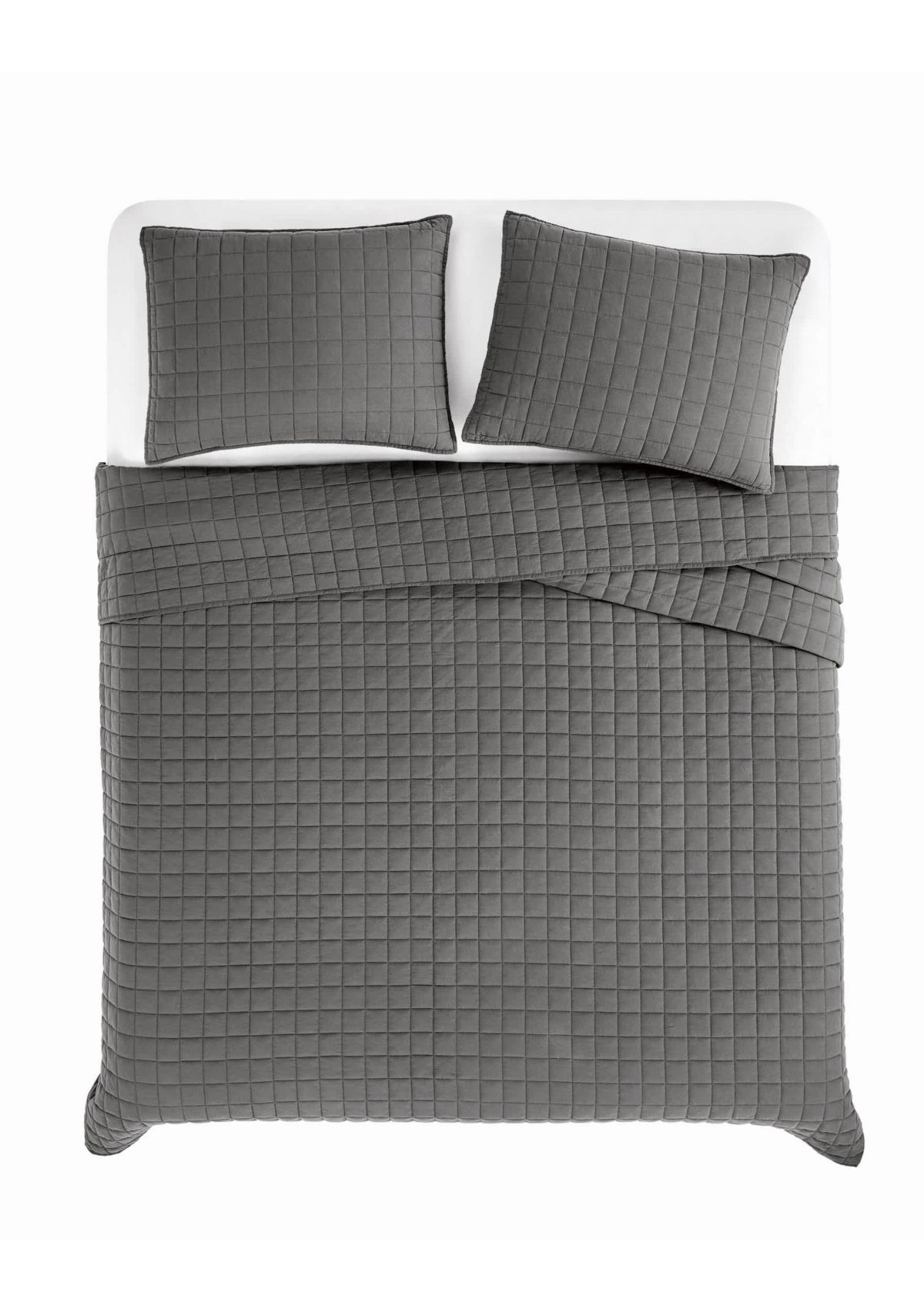 Frye Vintage Washed Cotton Blue Full/Queen 3 Piece Quilt Set