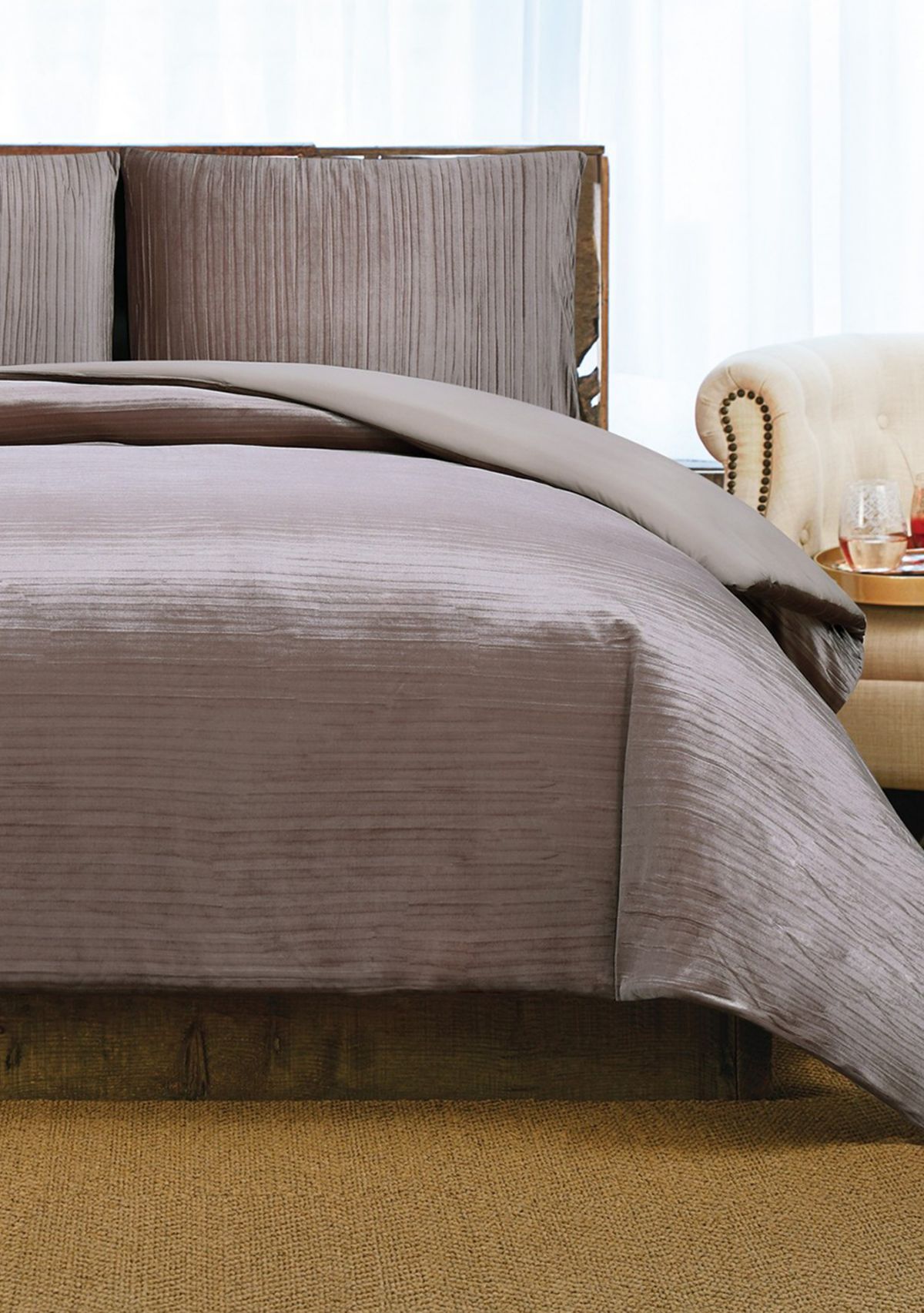 Crinkle Velvet Duvet Set
