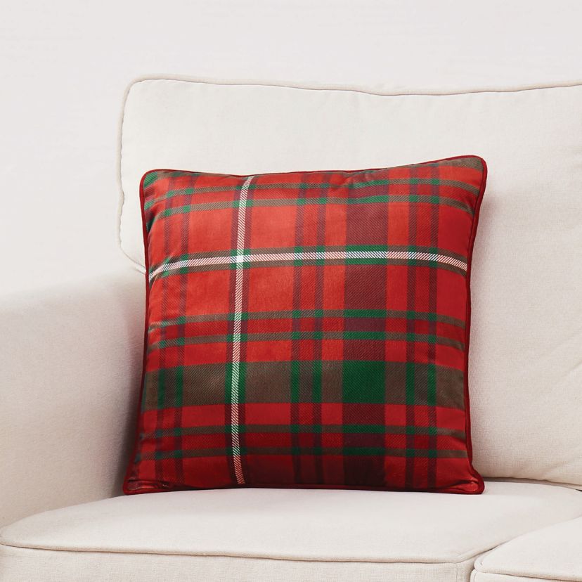 Truly Soft Red Plaid 18x18 Decorative Pillow