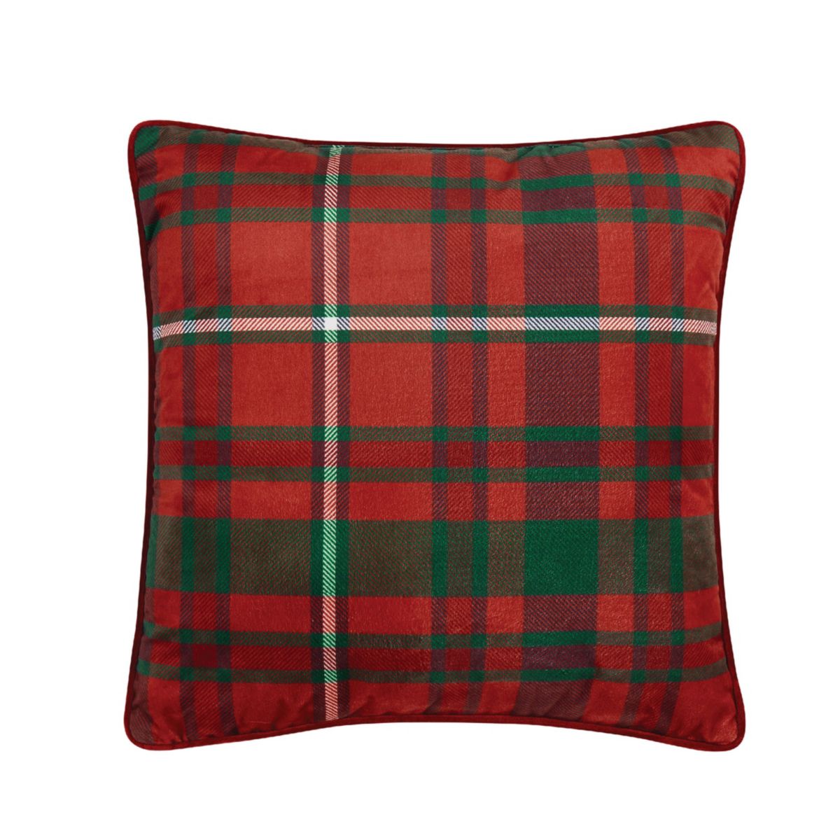 Truly Soft Red Plaid 18x18 Decorative Pillow