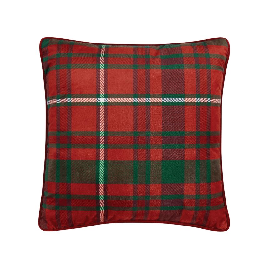 Truly Soft Red Plaid 18x18 Decorative Pillow
