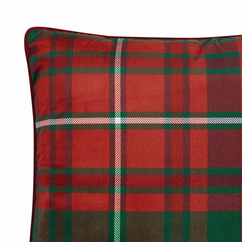 Truly Soft Red Plaid 18x18 Decorative Pillow