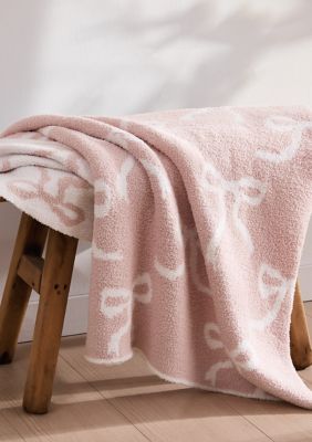 Truly Soft Cozy Bows Reversible Throw