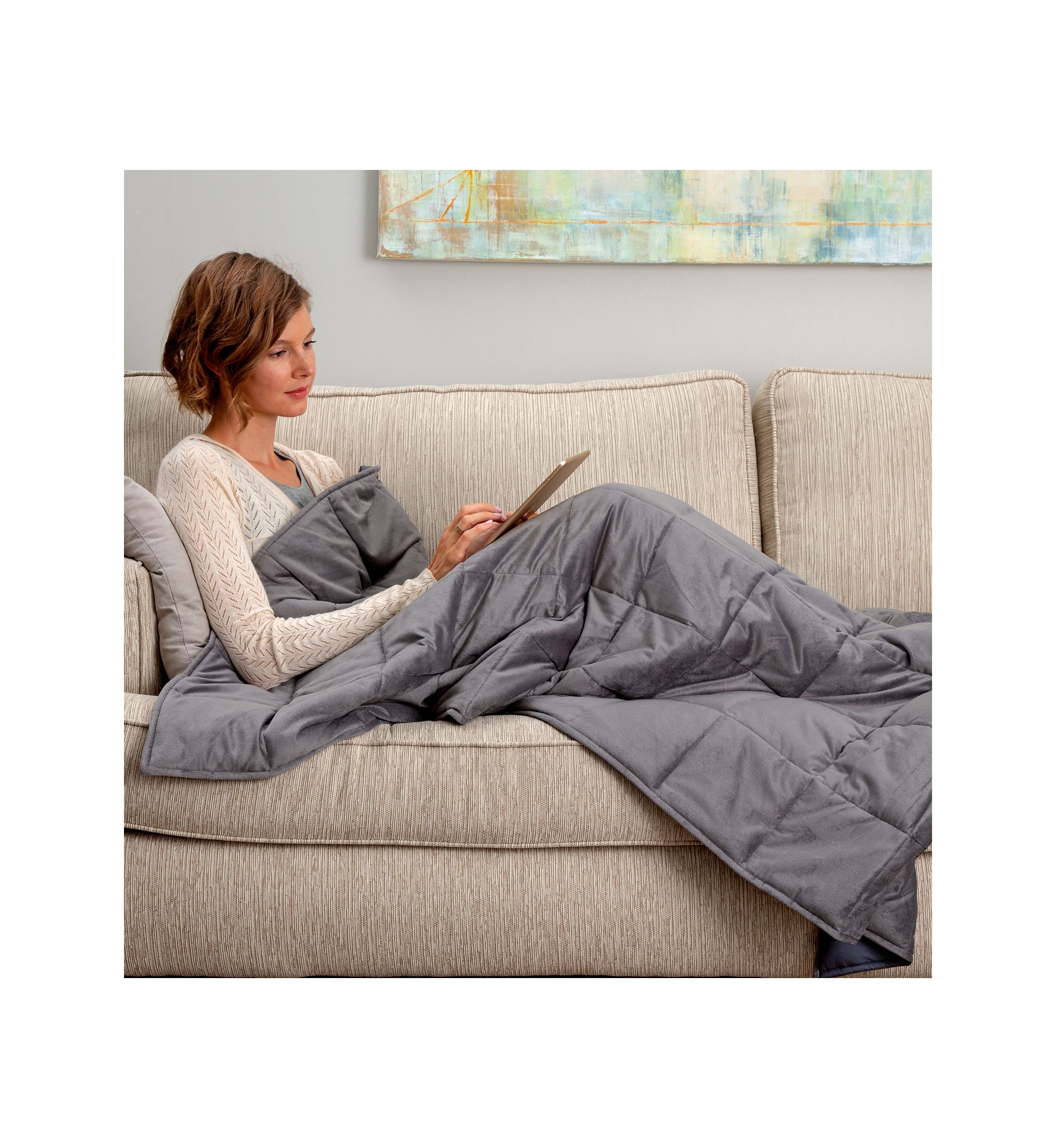 Quilted Plush 18 Pound Weighted Blanket