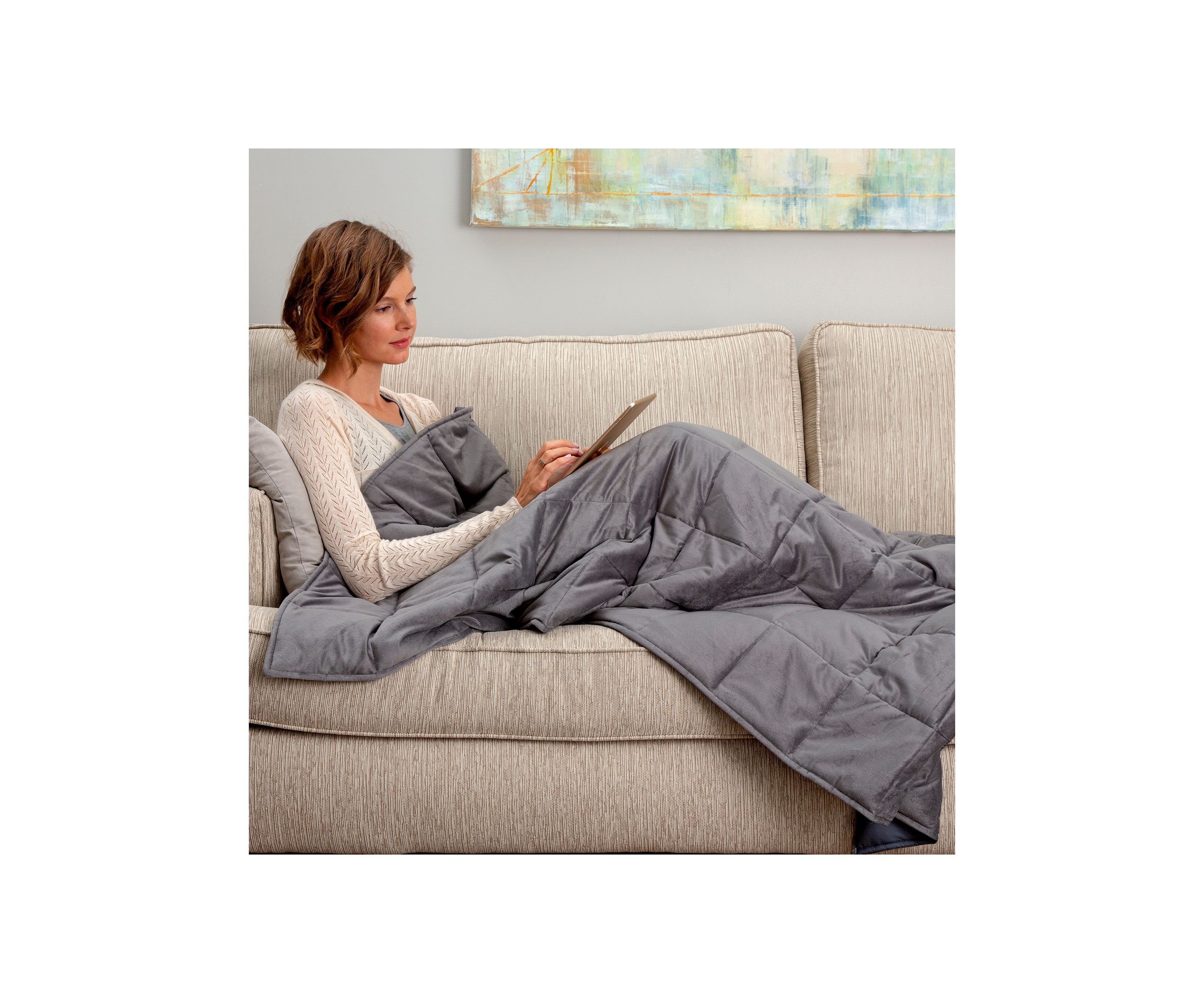 Quilted Plush 18 Pound Weighted Blanket