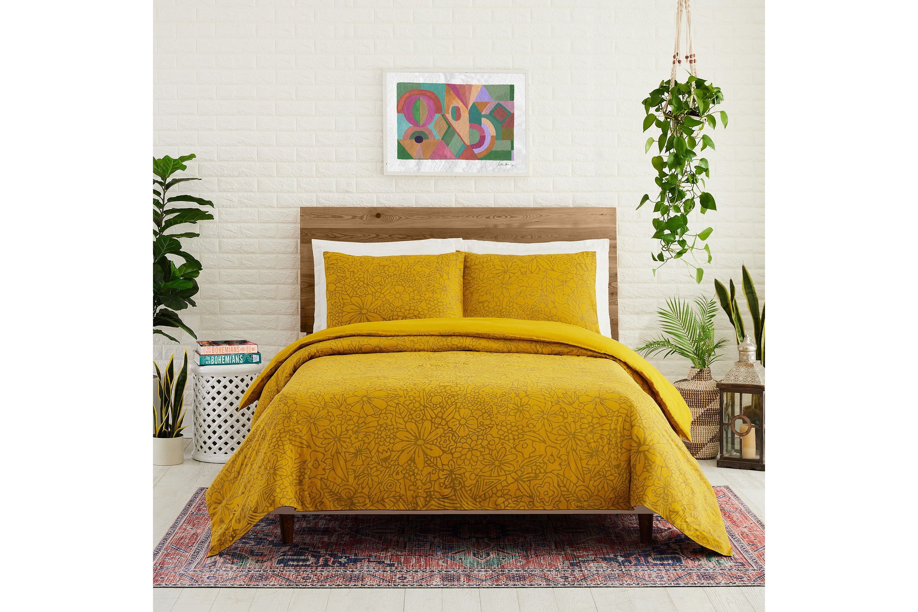Birds and Bee 3-Piece Duvet Cover Set by Jungalow