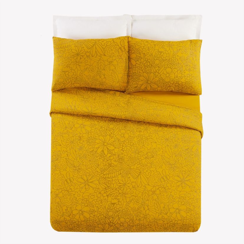 Birds and Bee 3-Piece Duvet Cover Set by Jungalow