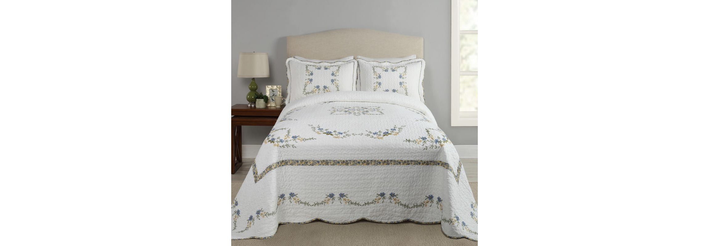 Heather Embroidered Bedspread