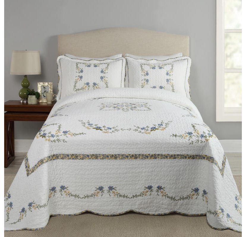 Heather Embroidered Bedspread