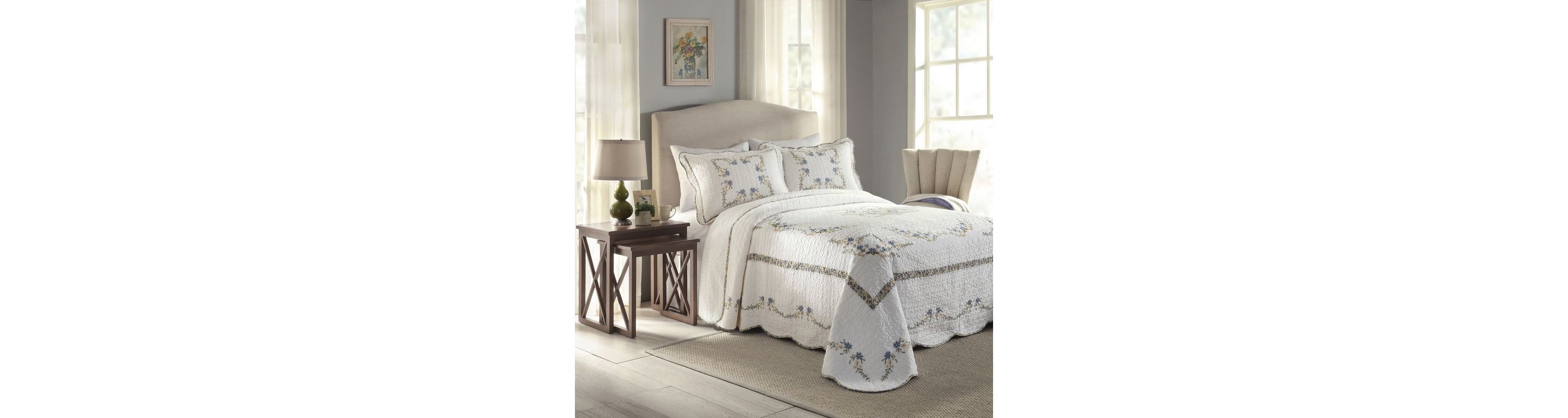 Heather Embroidered Bedspread