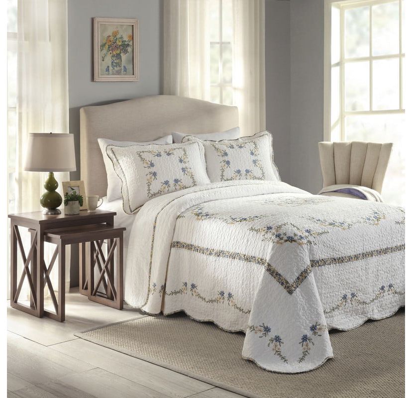 Heather Embroidered Bedspread