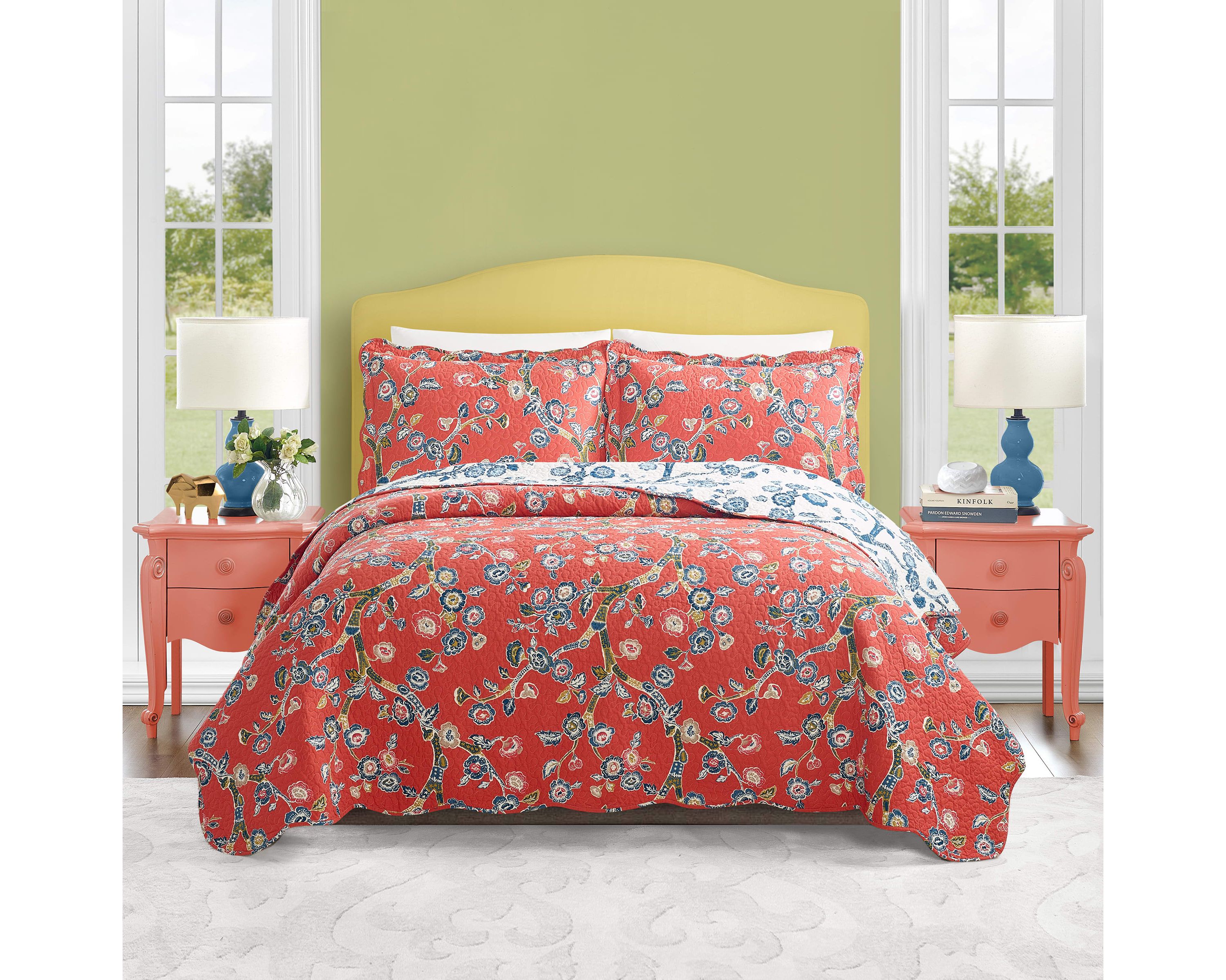 Jaipur Dreams 3-Piece Reversible Quilt Set