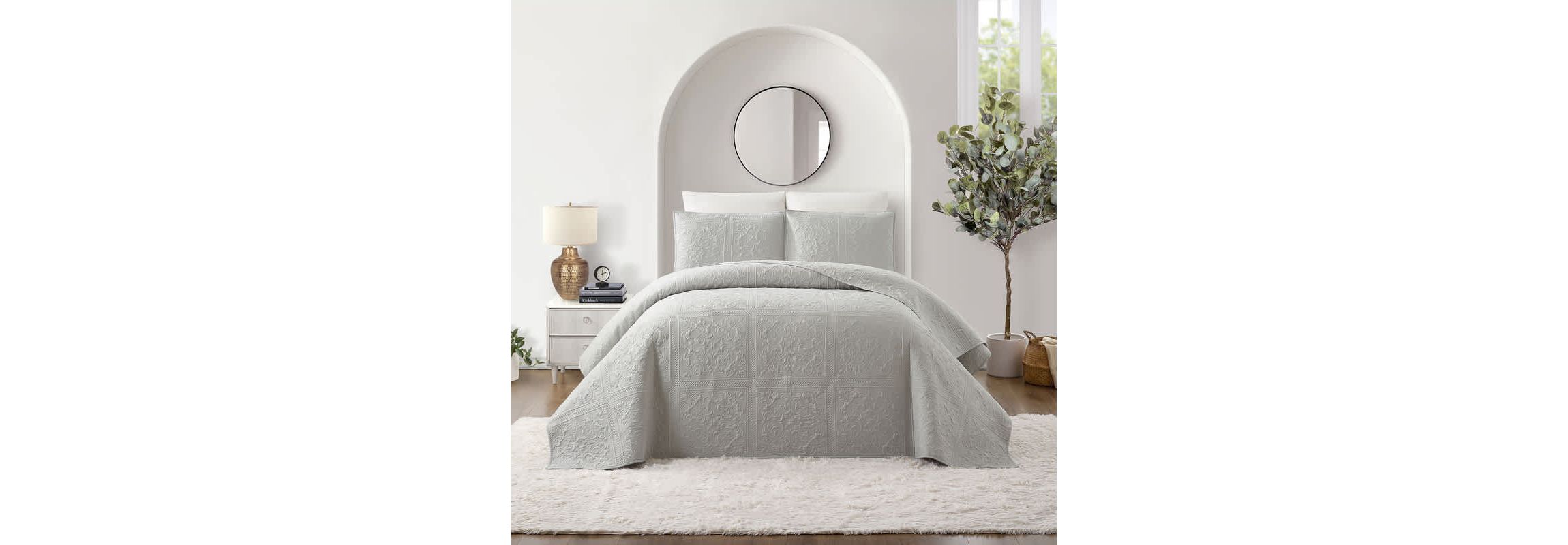 Solid Stitch 3-Piece Bedspread Set