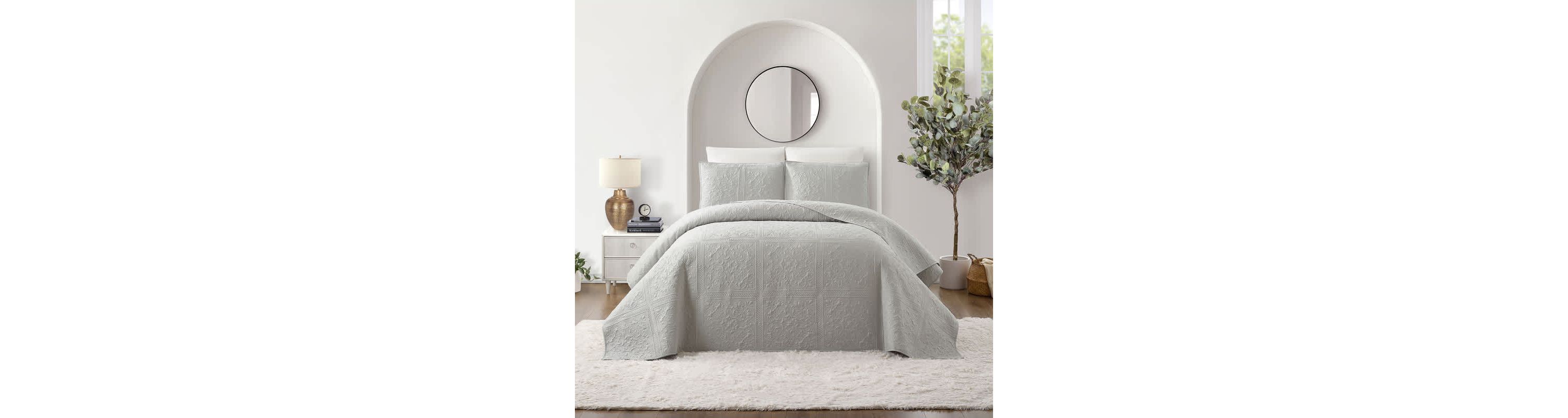 Solid Stitch 3-Piece Bedspread Set