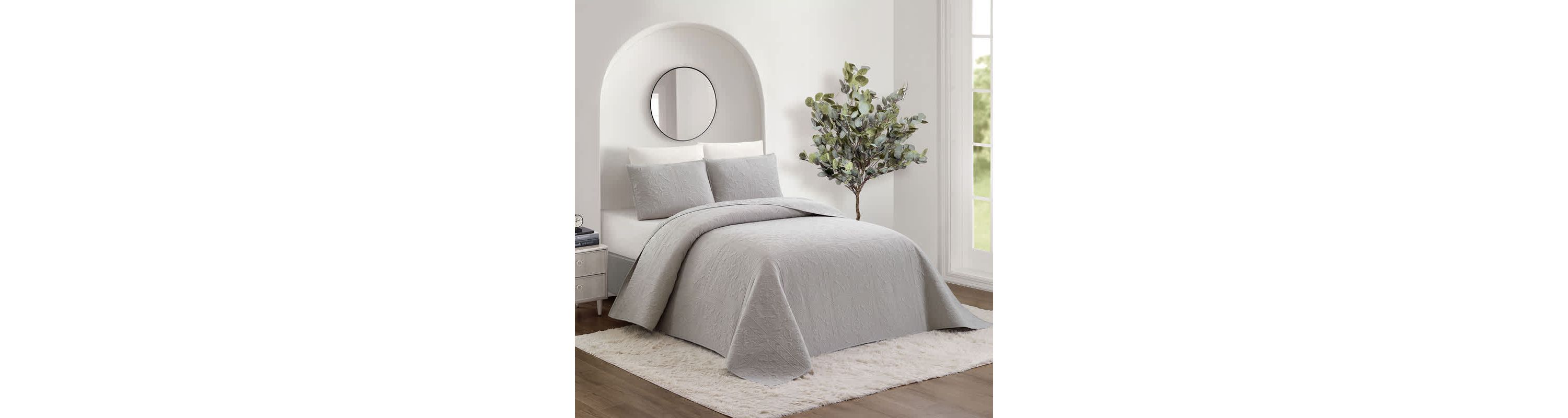 Solid Stitch 3-Piece Bedspread Set