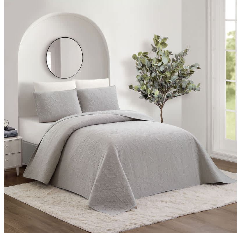 Solid Stitch 3-Piece Bedspread Set