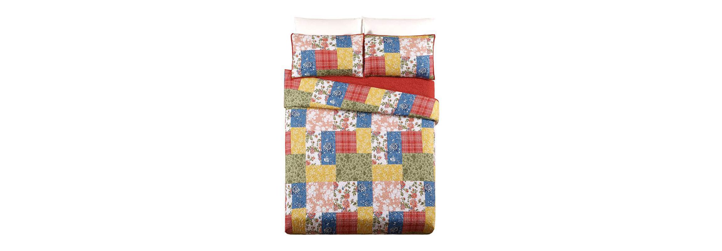 Farmhouse Florals Patchwork Printed Quilt Set