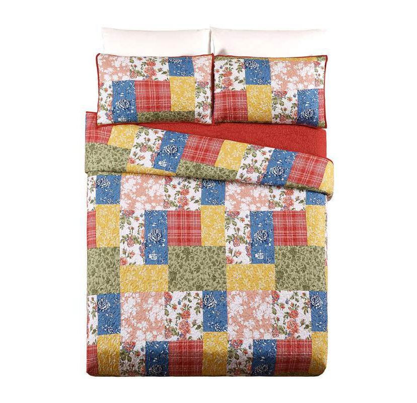 Farmhouse Florals Patchwork Printed Quilt Set