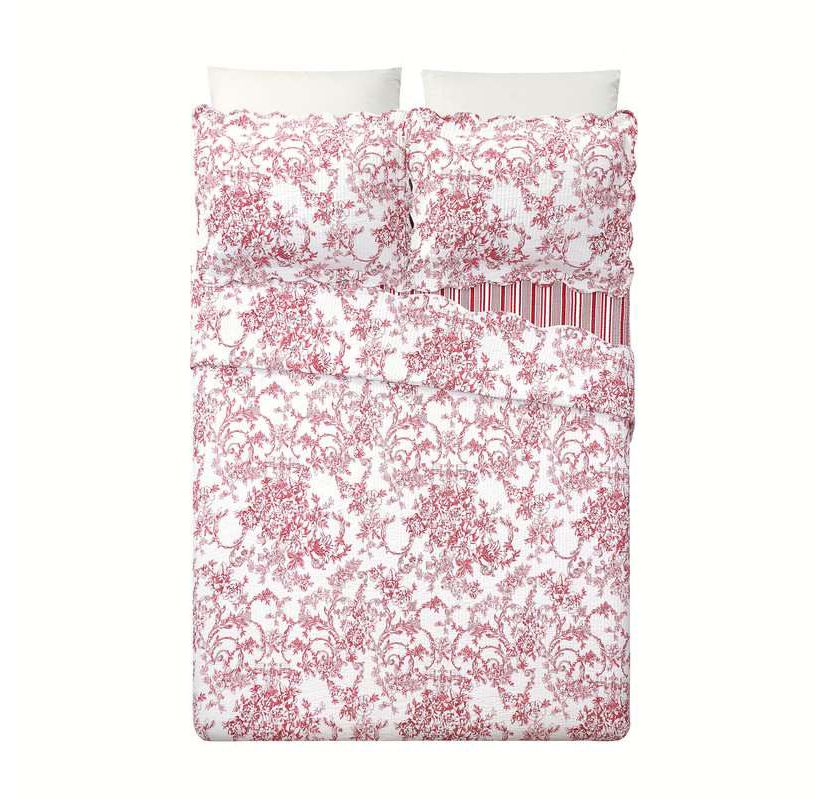 Garden Toile Reversible Cotton Quilt Set