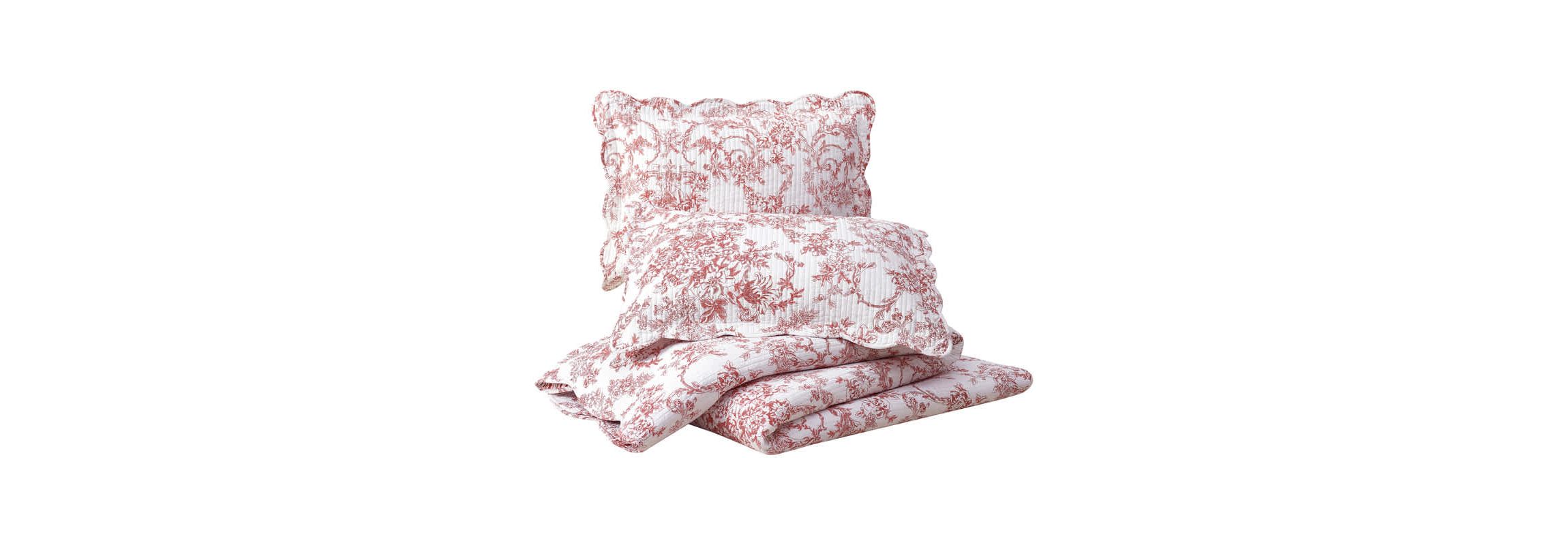 Garden Toile Reversible Cotton Quilt Set