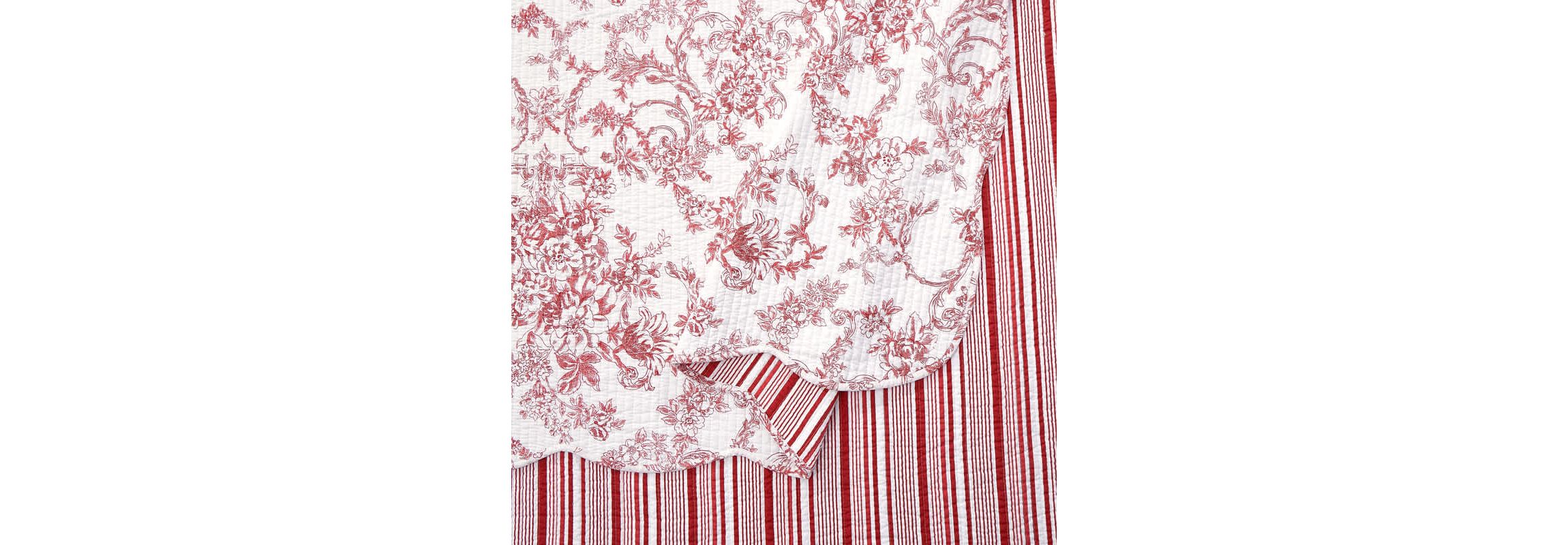 Garden Toile Reversible Cotton Quilt Set