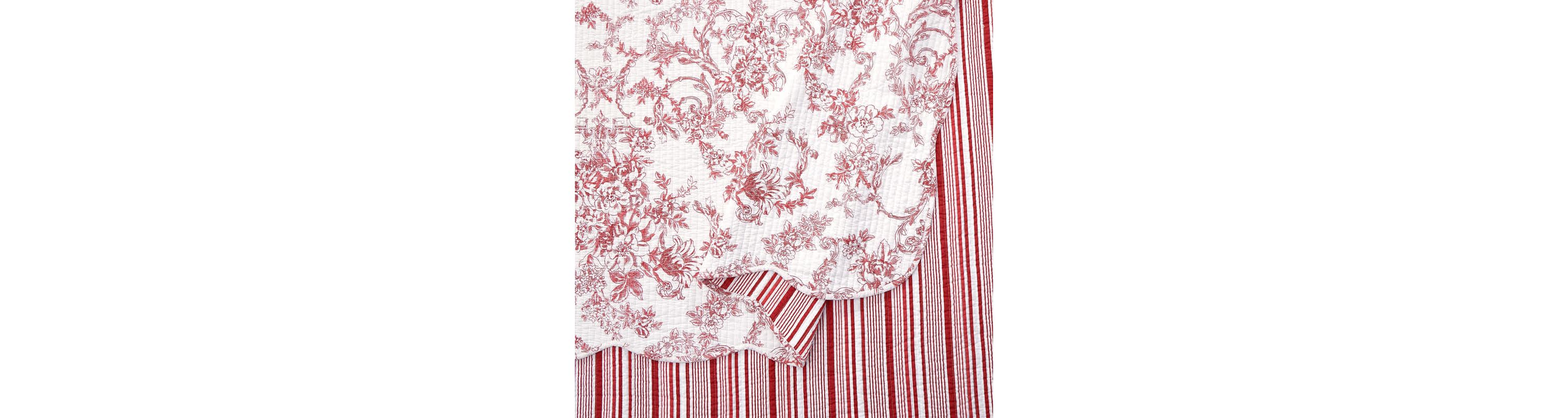 Garden Toile Reversible Cotton Quilt Set