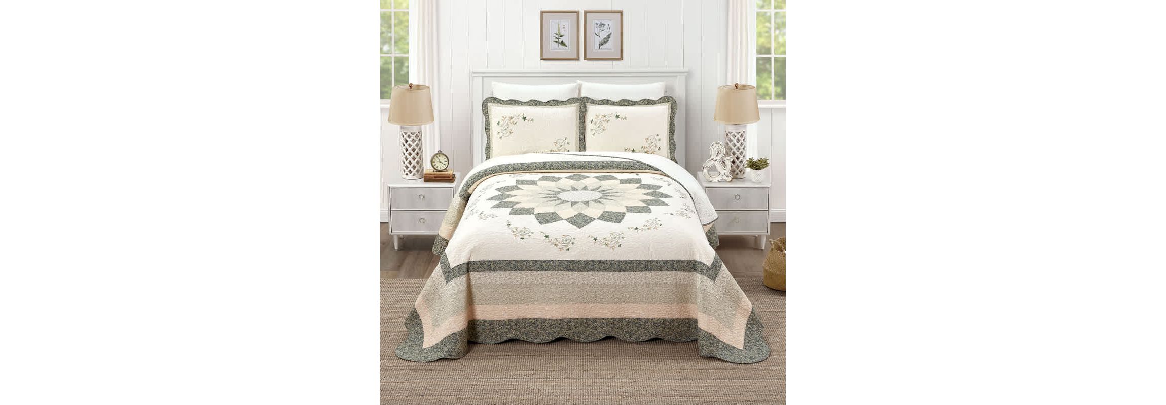 Harper Embroidered Pieced Bedspread