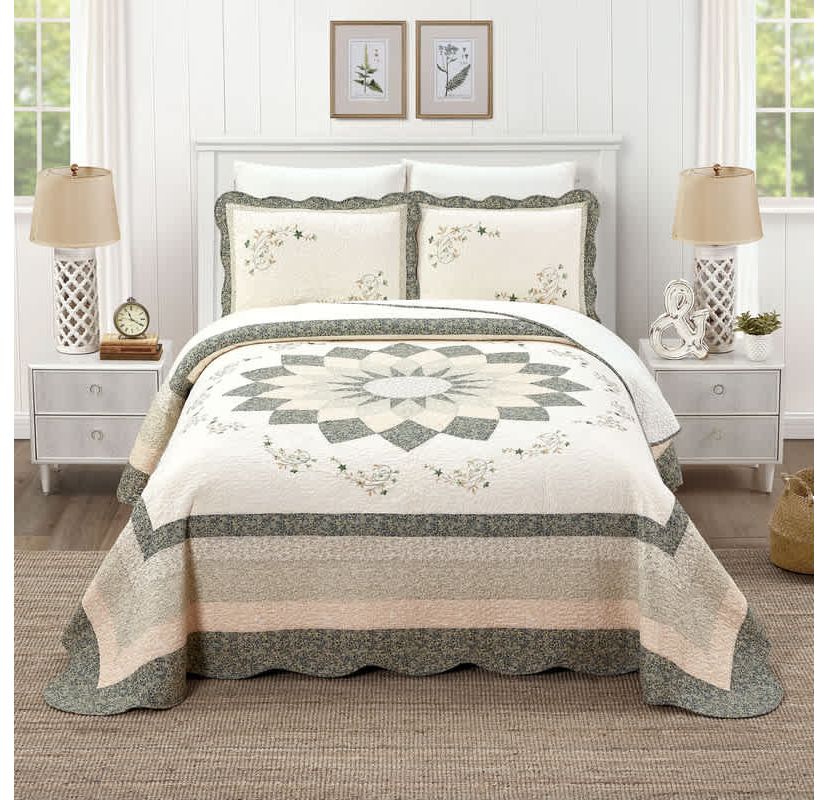 Harper Embroidered Pieced Bedspread