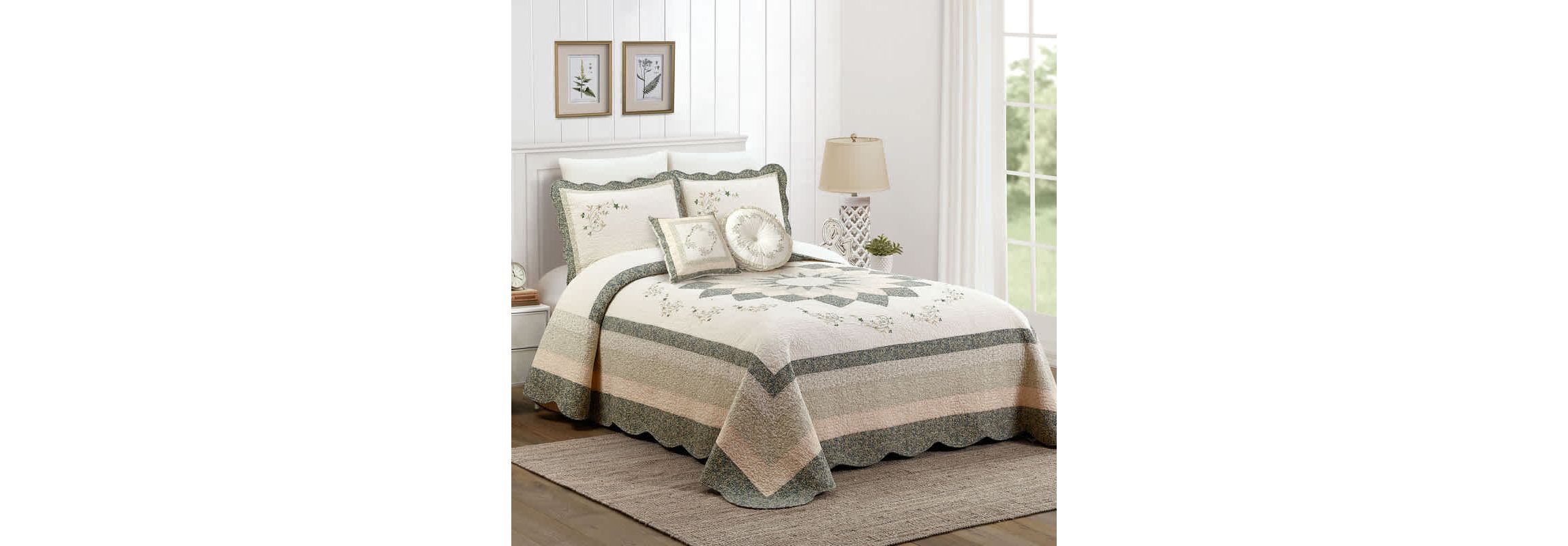 Harper Embroidered Pieced Bedspread