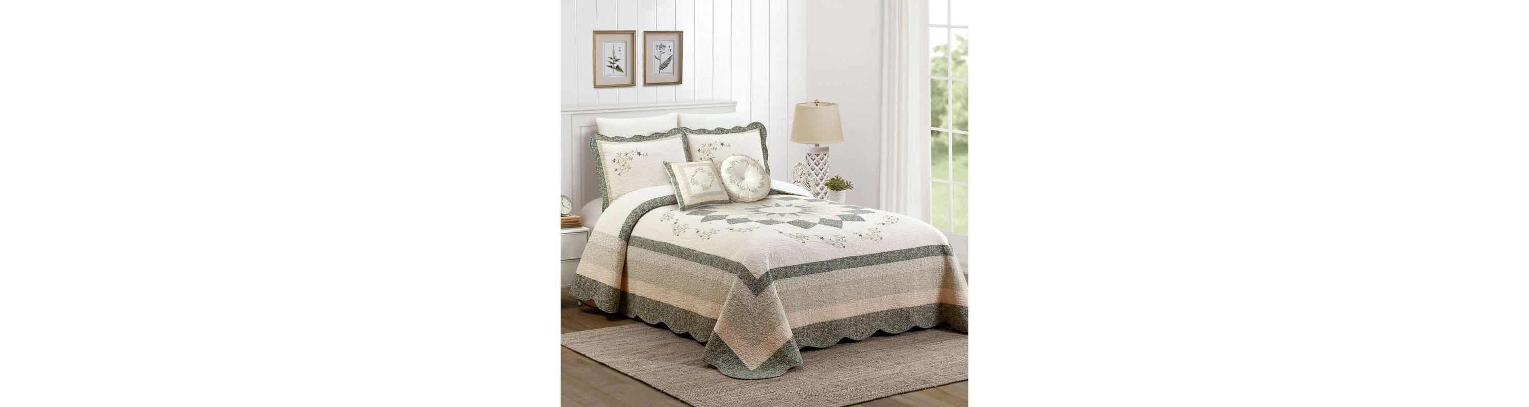 Harper Embroidered Pieced Bedspread