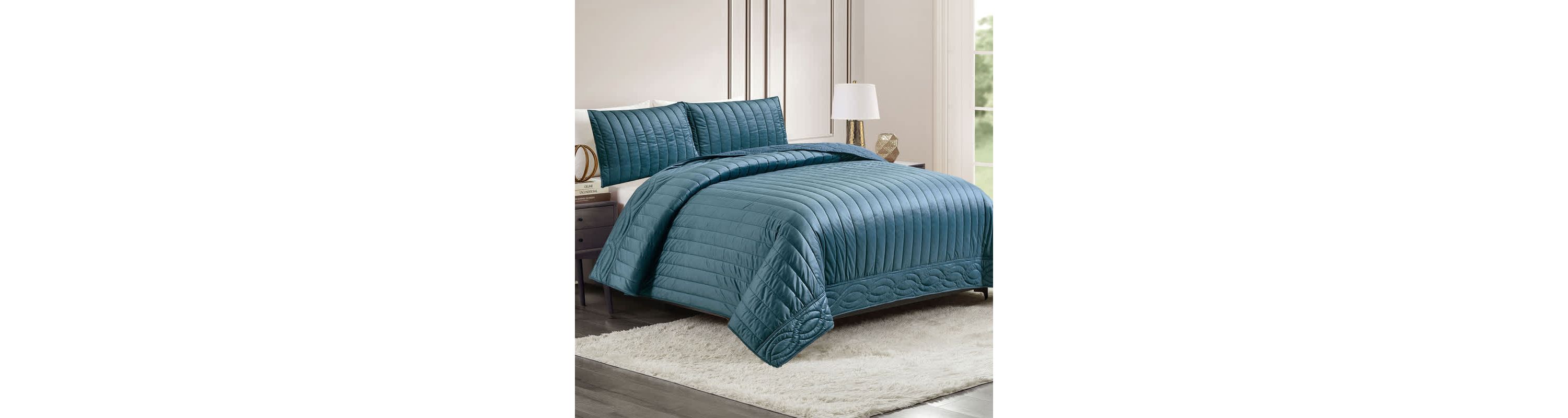 Velvet Cable Border 3-Piece Quilt Set
