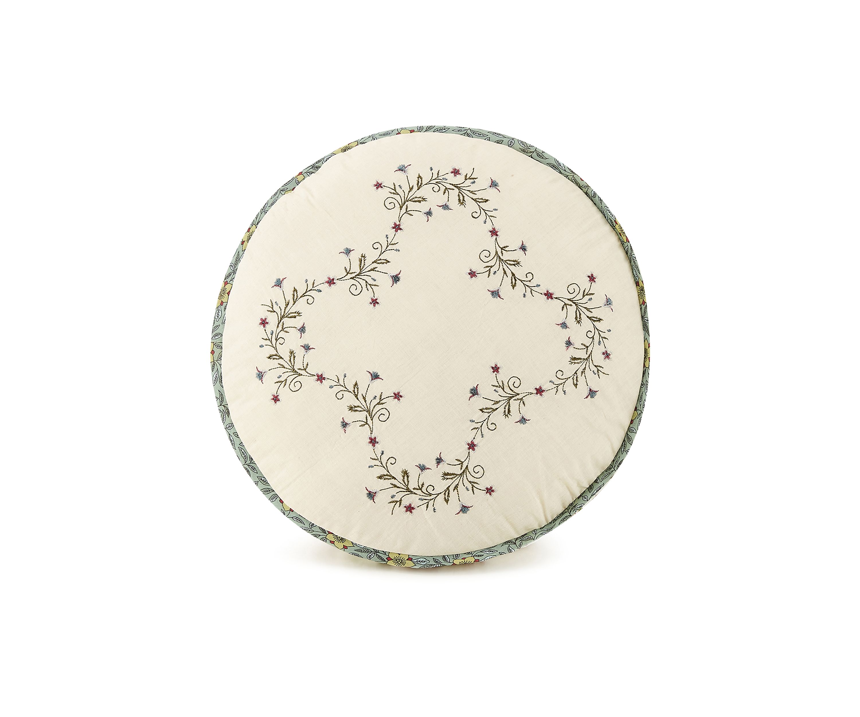 Olivia Embroidered Round Decorative Pillow