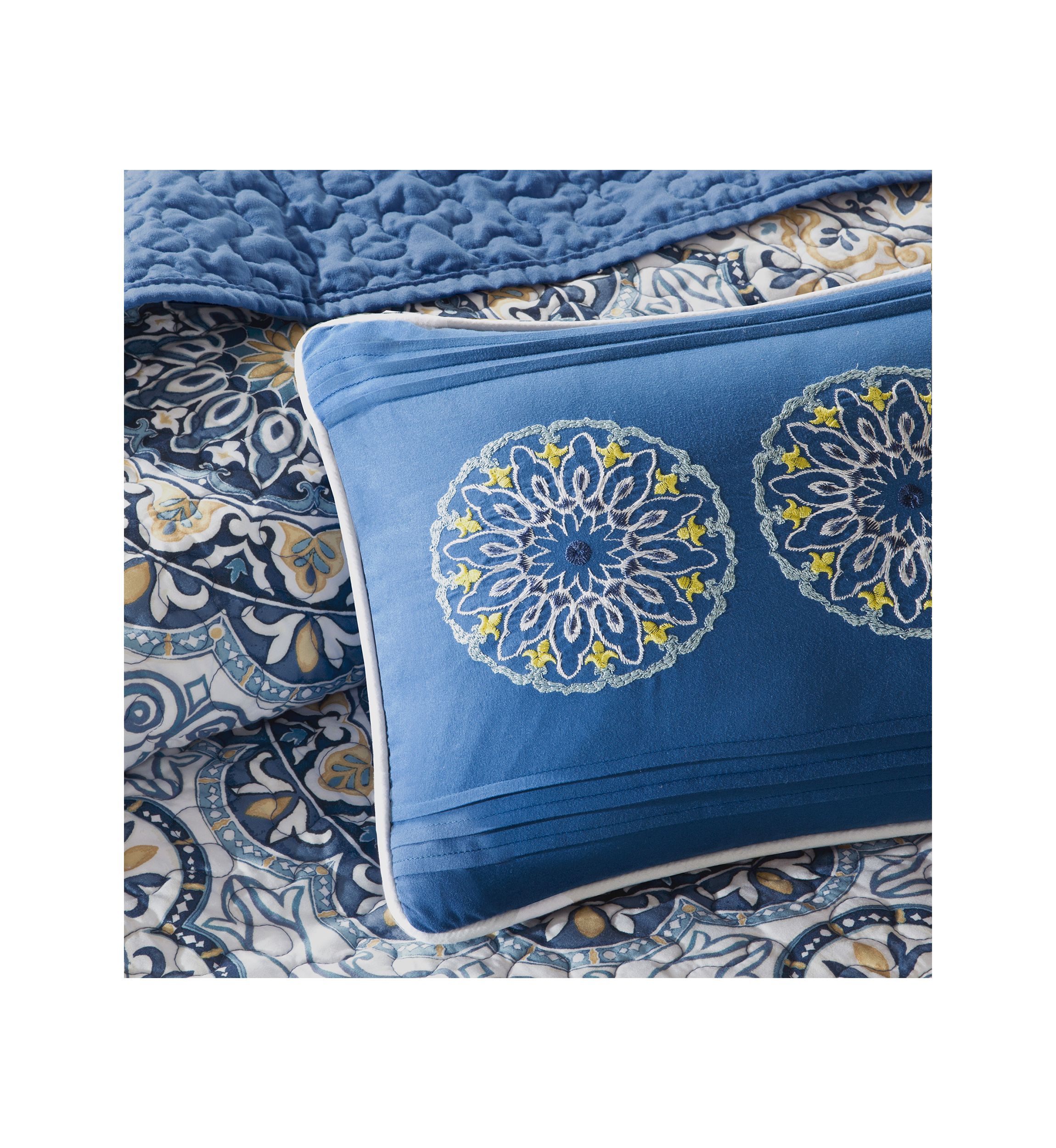 Tangiers 6 Piece Blue Coverlet Set