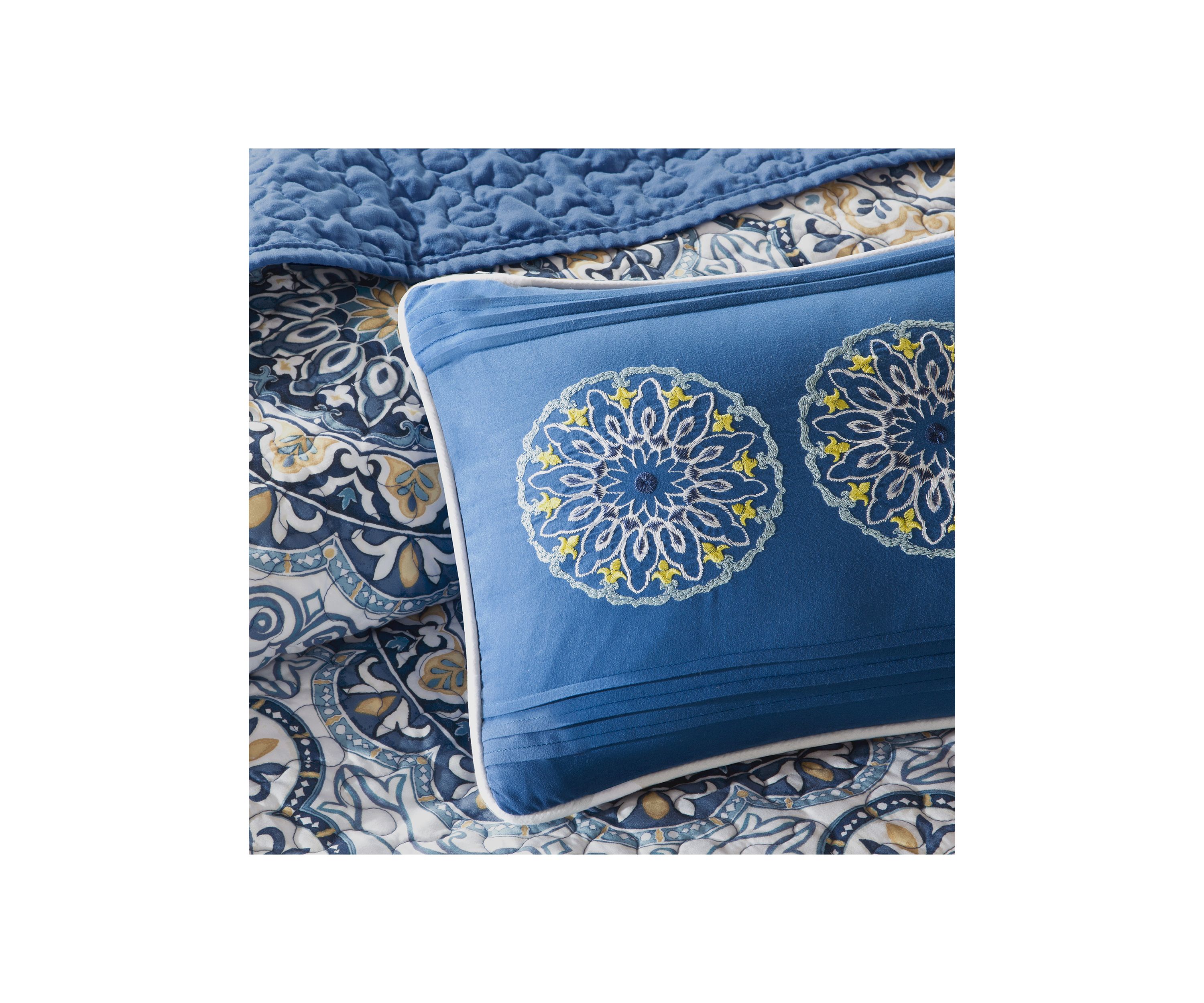 Tangiers 6 Piece Blue Coverlet Set
